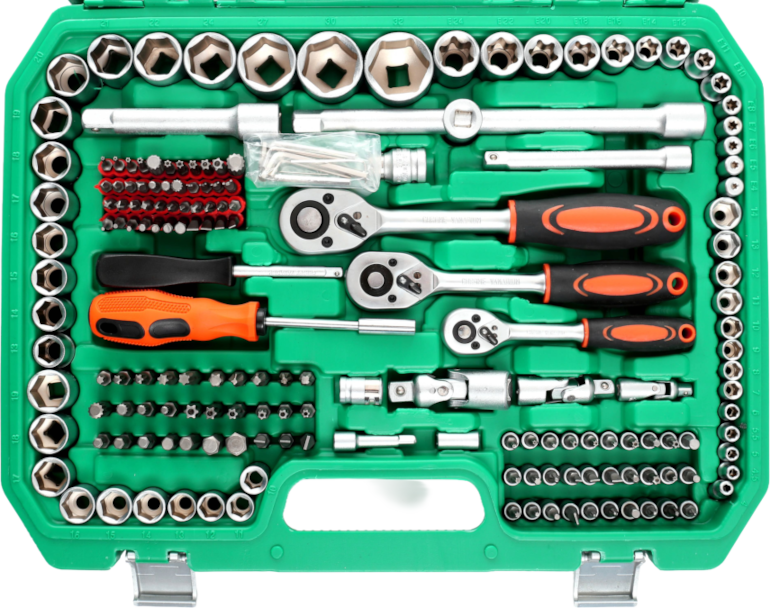 Large Socket and Open-End Wrench Set KD307 216pcs. Case