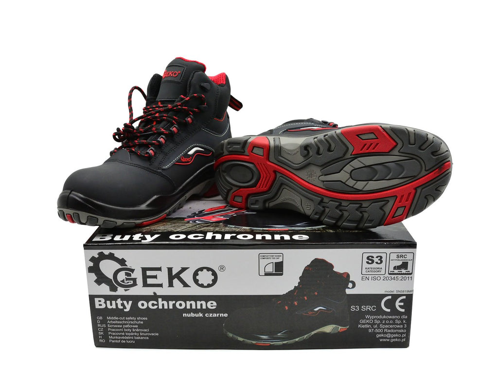 Safety shoes, model no. 9, black nubuck leather, S3 SRC - size 40