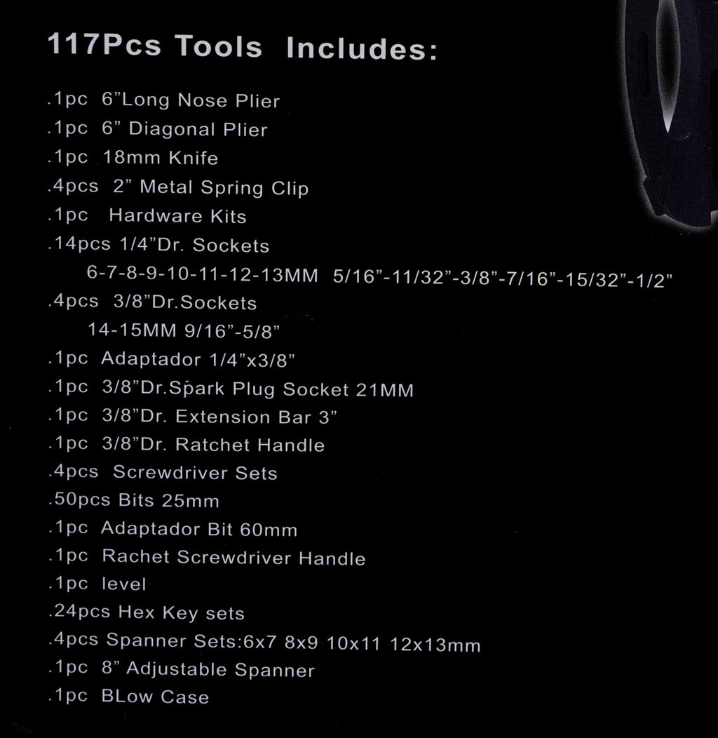 117-piece tool set in a case KD10831