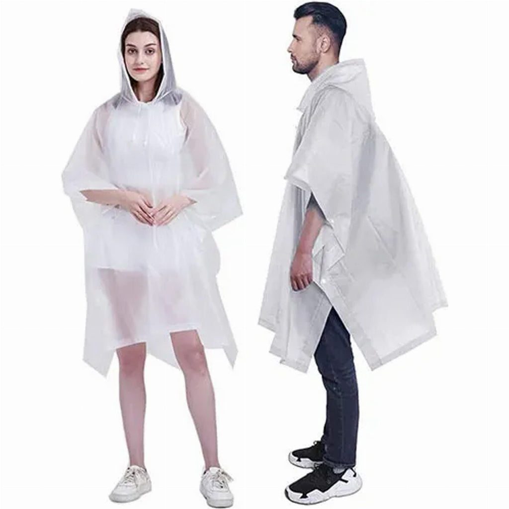 Universal Size Waterproof Rain Poncho with Hood Fish Pattern