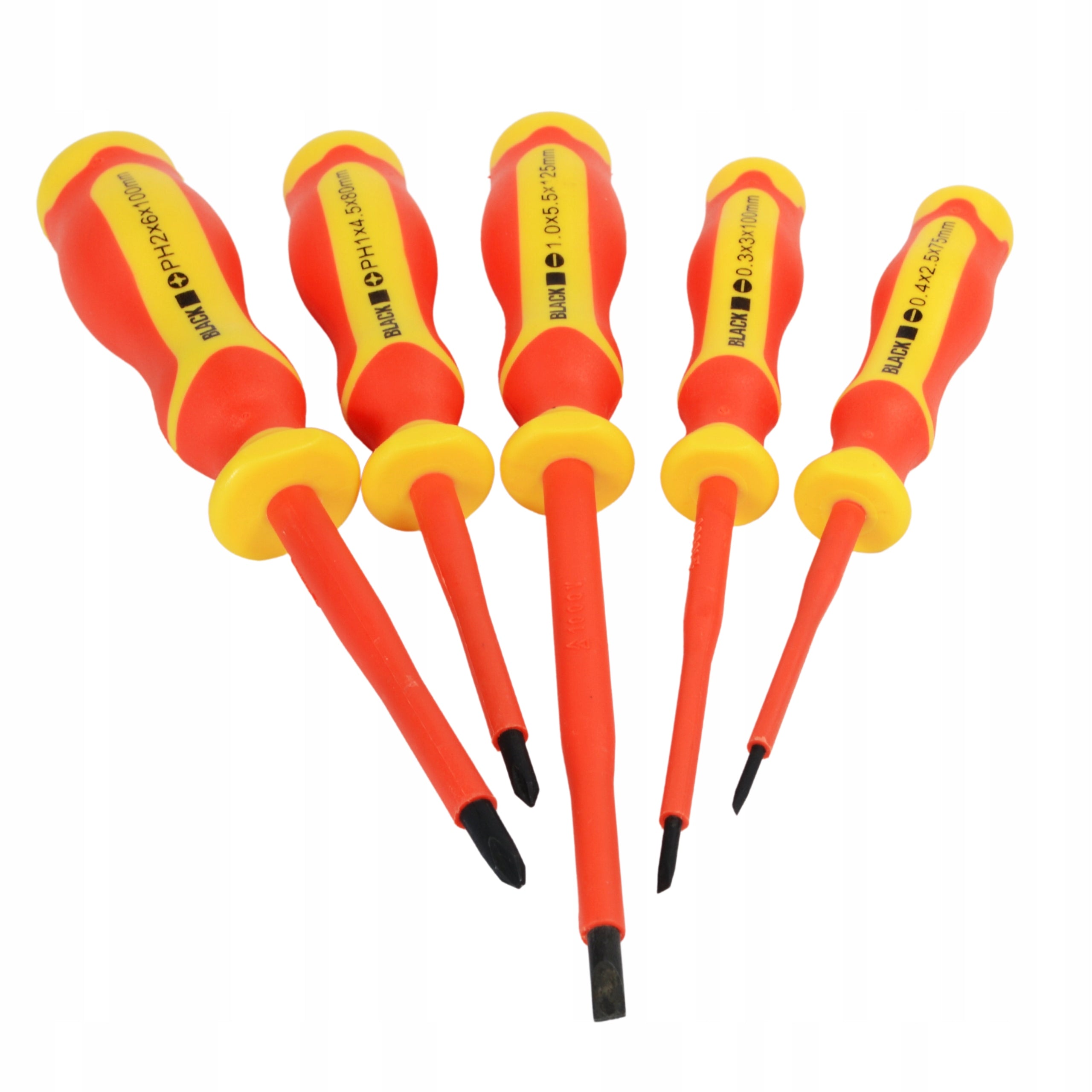 MEGA SET OF 11 INSULATED 1000V TOOLS AND SCREWDRIVERS FOR ELECTRICIANS, BLACK