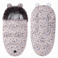 Premium Warm Baby Stroller and Sled Sleeping Bag with Fur Lining 100 x 46 cm Pink with Colorful Flowers