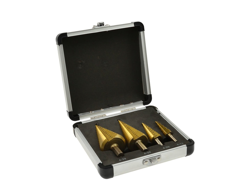 Titanium Step Drill Cone Drill Bits Set (4-12,4-20,4-32,4-39)