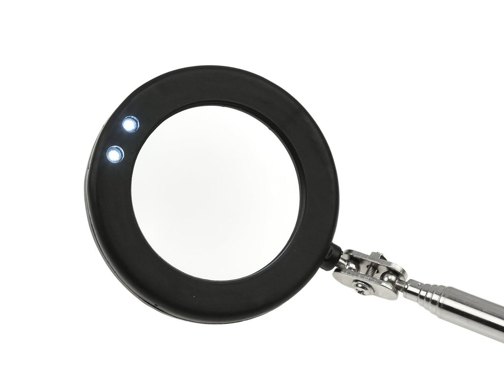 Telescoping inspection mirror with lamp 265-920 mm