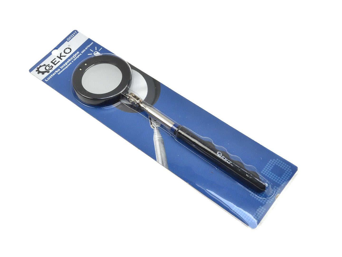Telescoping inspection mirror with lamp 265-920 mm