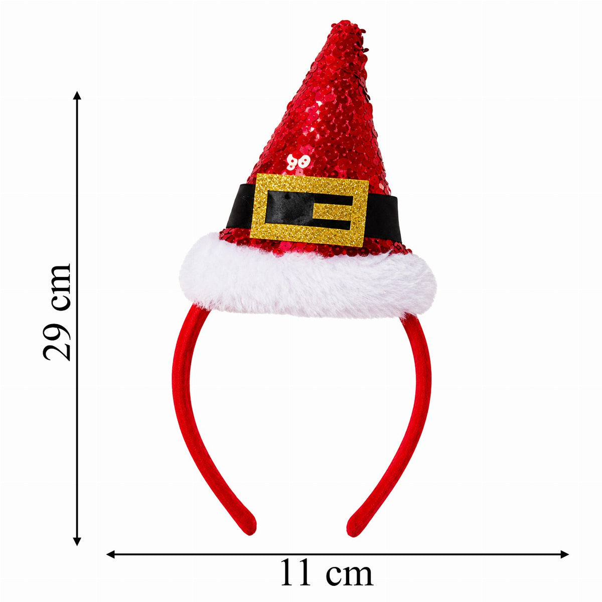 Santa Claus Christmas Headband Red with Sequins