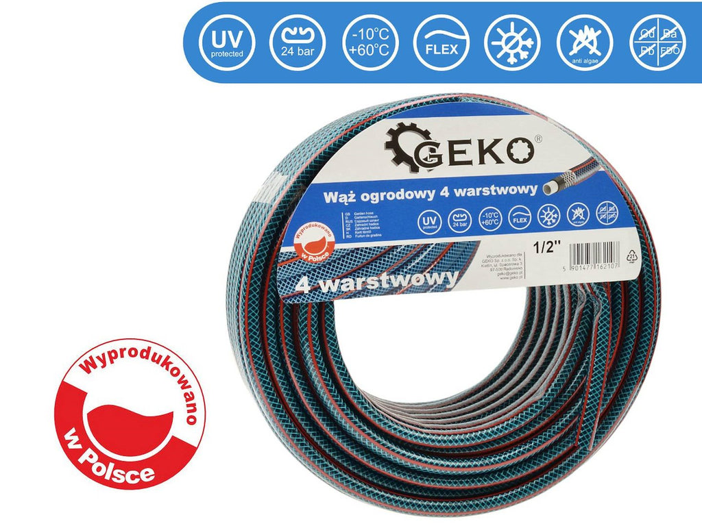 4-Layer Garden Hose 1/2" 30m GEKO NEW (154)