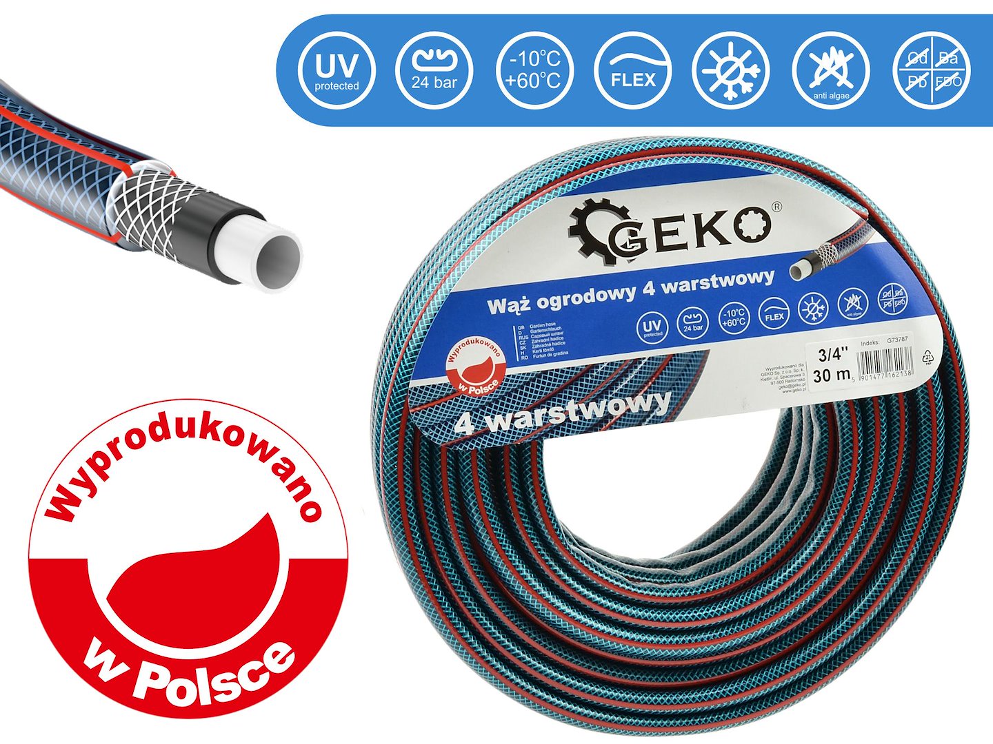 Garden hose 4-layer 3/4" 30m GEKO