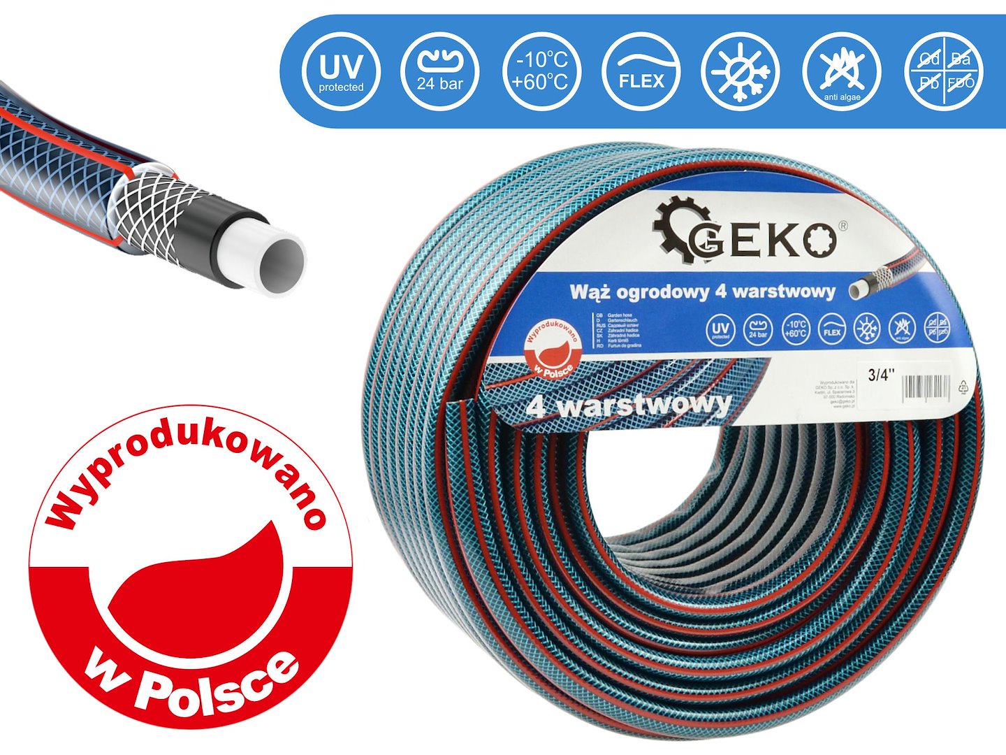 Garden hose 4-layer 3/4" 50m GEKO