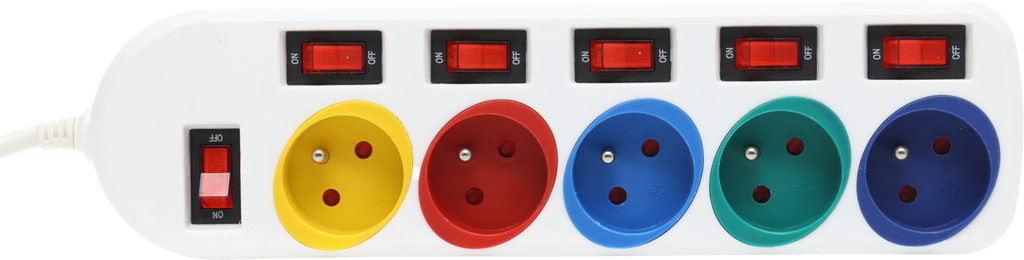 Extension cord 1.5m 5 sockets WHITE KD4000