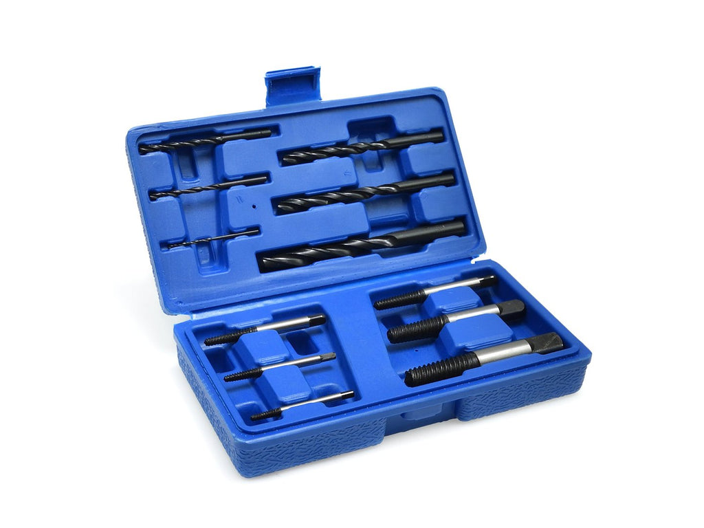 Broken bolt extractors + HSS drills, 12 pcs