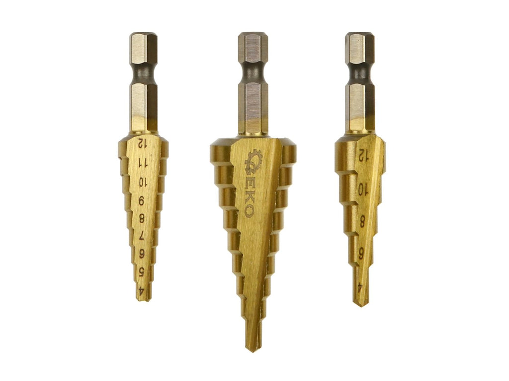 Step drill  set 1/4" hex (3-12,4-12,4-20mm)