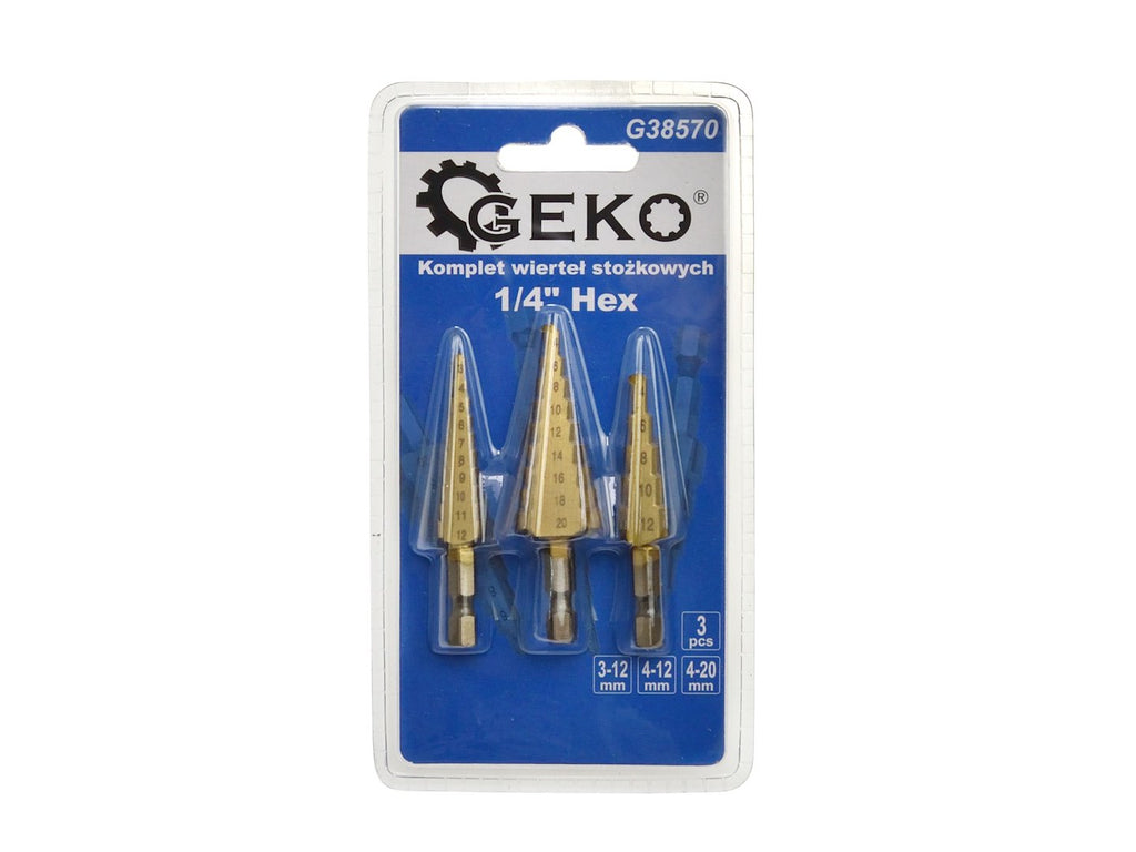 Step drill  set 1/4" hex (3-12,4-12,4-20mm)