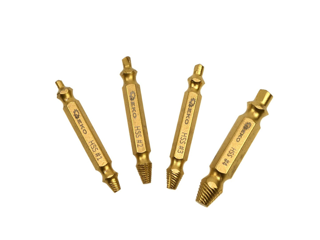 HSS 4 pcs/set double-side screw extractor set
