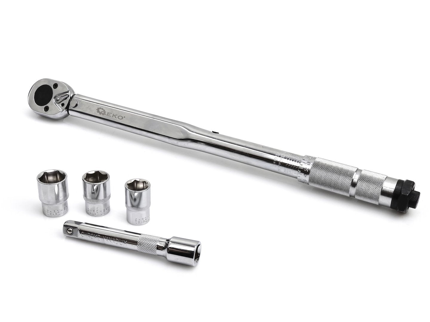 Torque wrench 1/2" 28 - 210 Nm + sockets + bar