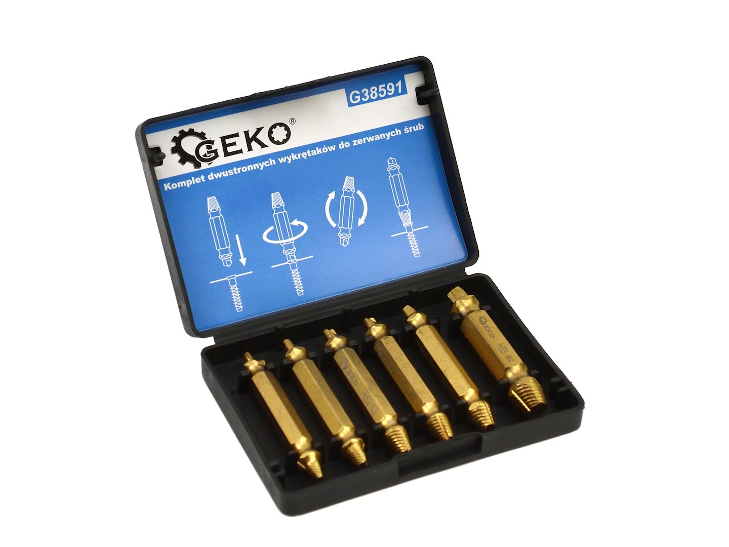 HSS4341 6 pcs/set double-sided screw extractors