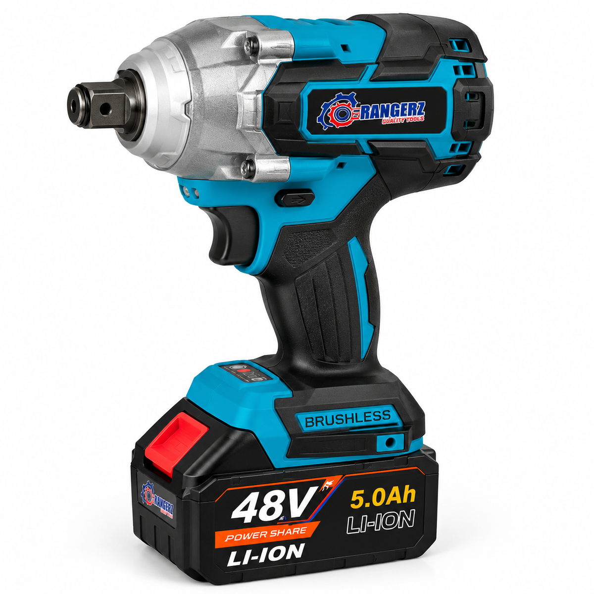 RANGERZ RS-5018B 4-in-1 juhtmeta tööriistakomplekt 48V 5.0Ah – harjavaba, 2 akut