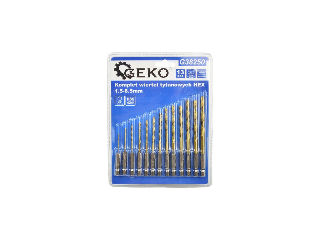 Set of drills 1.5-6.5 mm, 13 pcs, HEX