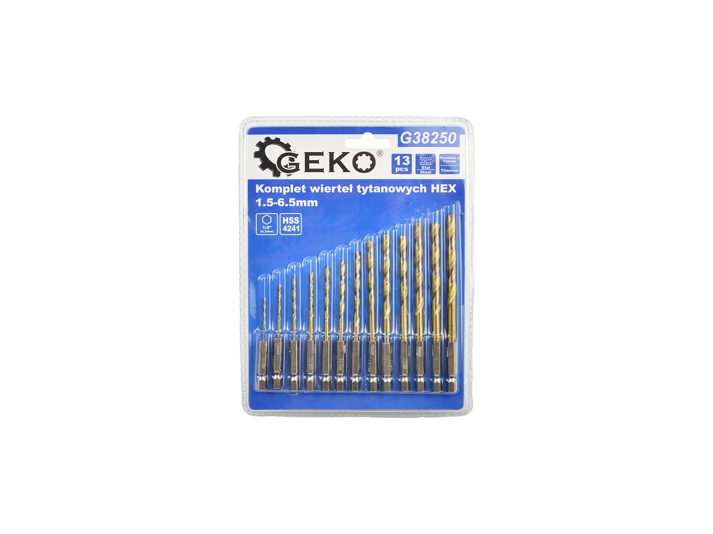 Set of drills 1.5-6.5 mm, 13 pcs, HEX