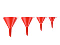 4 pcs plastic funnels, 52, 76, 100, 120 mm