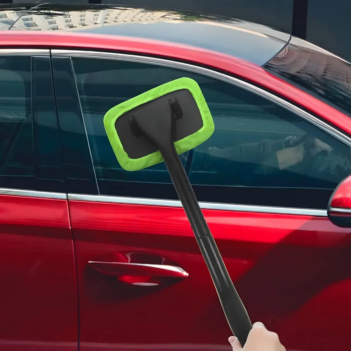 Auto ja koduakna puhastushari mikrokiu ja pika varrega