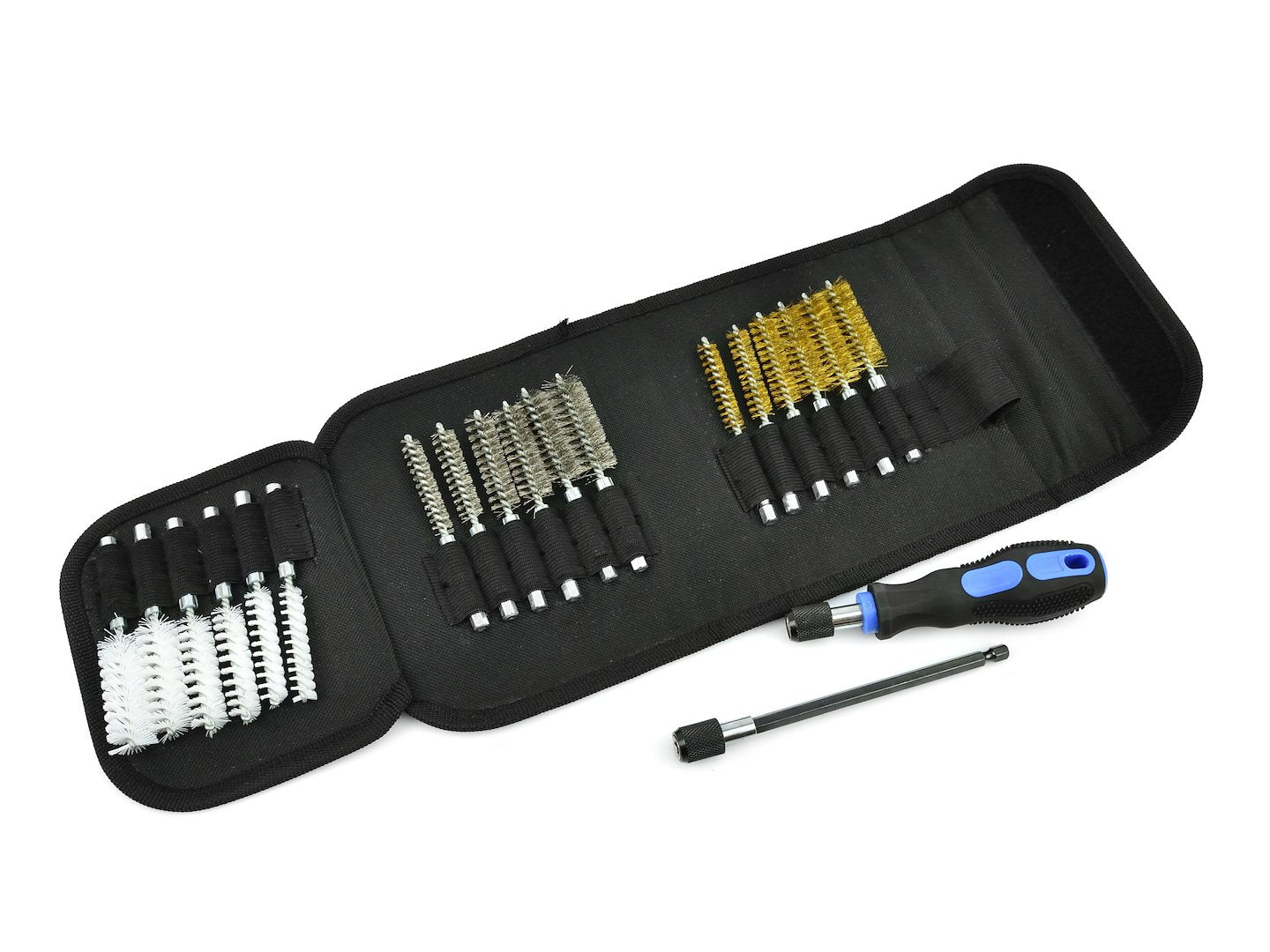 Set of brushes for injector sockets