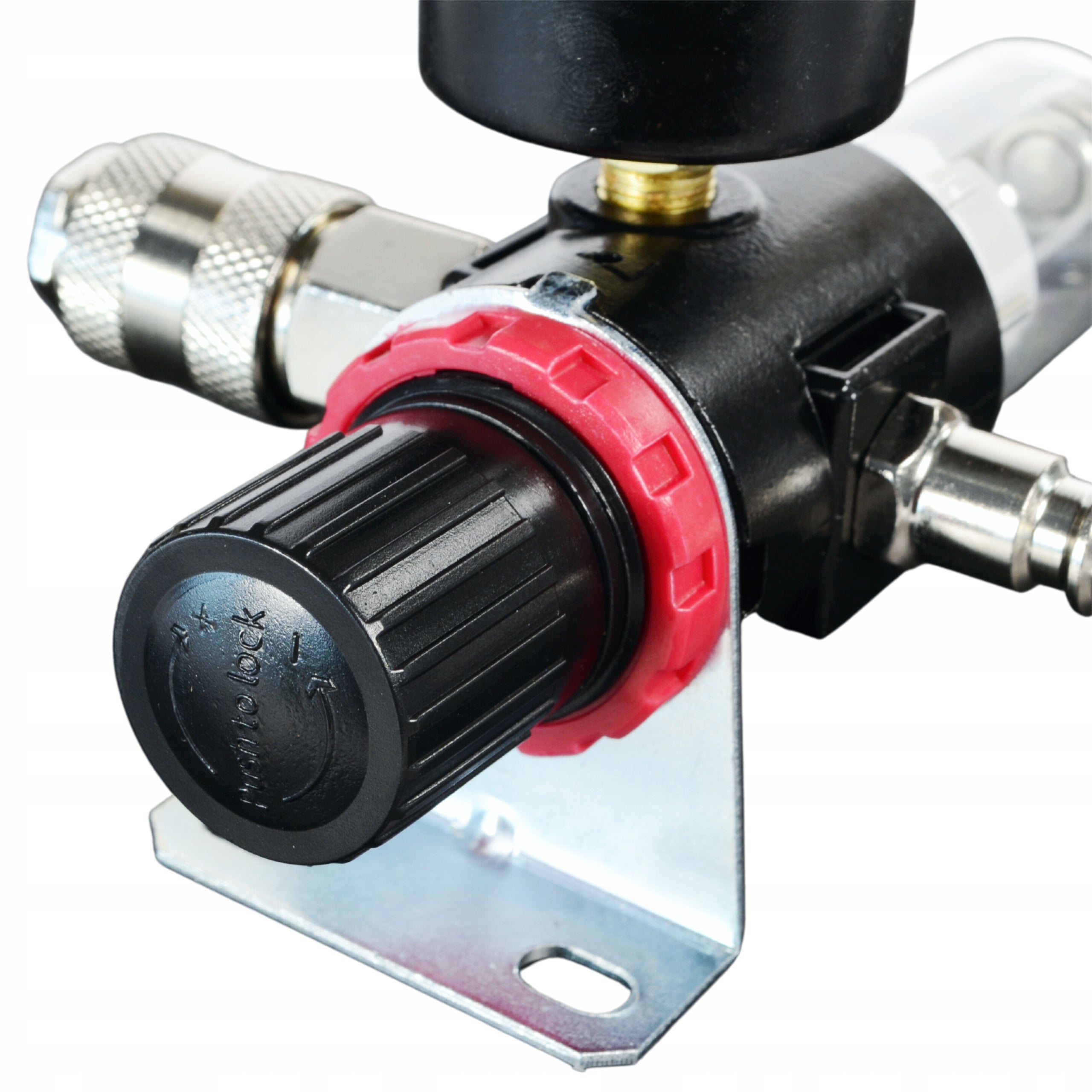 1/4" rõhuregulaator õhufilter äravooluga