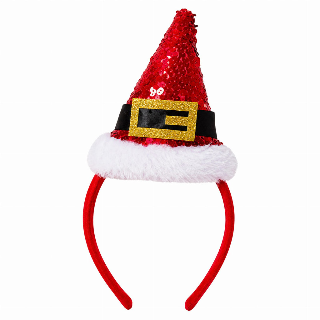 Santa Claus Christmas Headband Red with Sequins