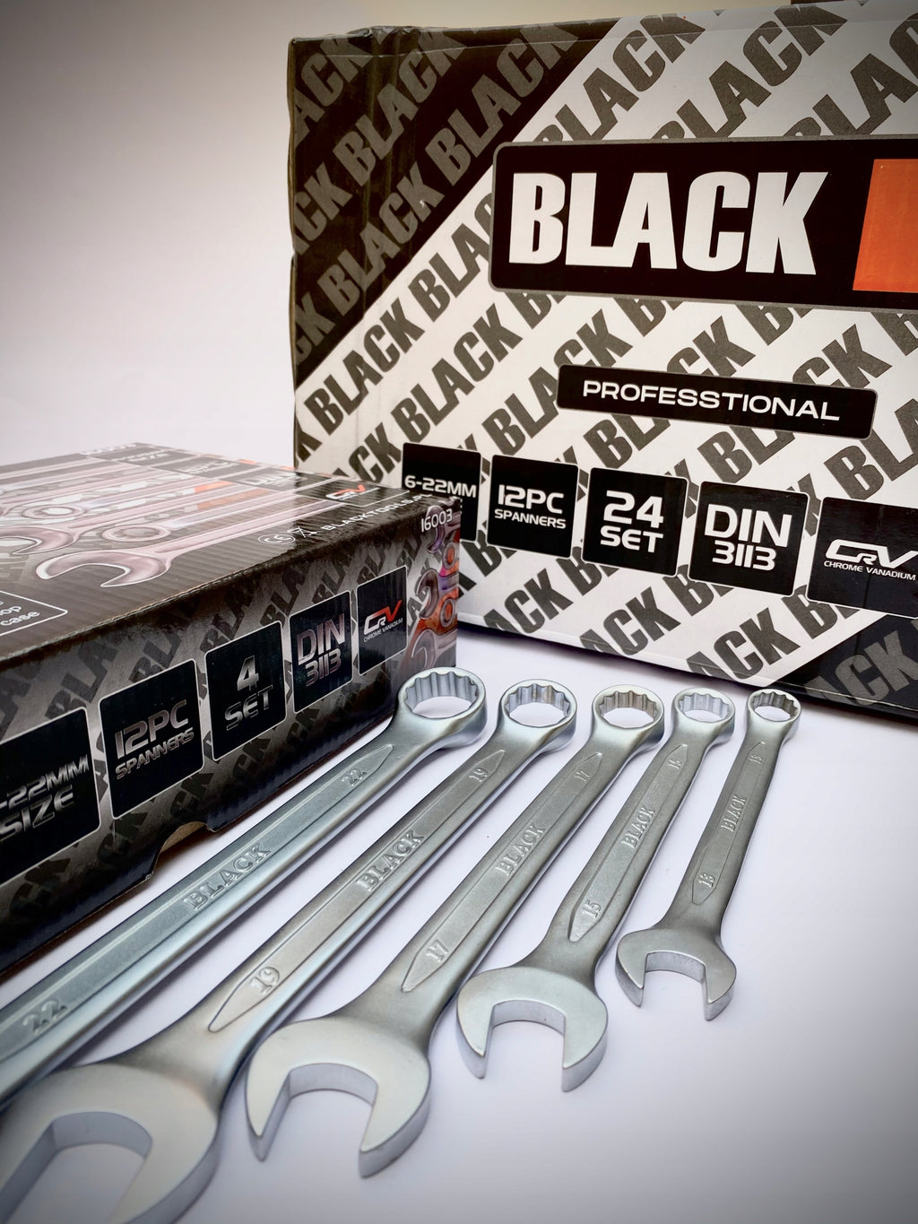 16mm Black CRV Flat-Ring Wrench