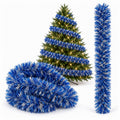 Silver and Blue Christmas Garland Chain 2m x 9cm 1 pcs