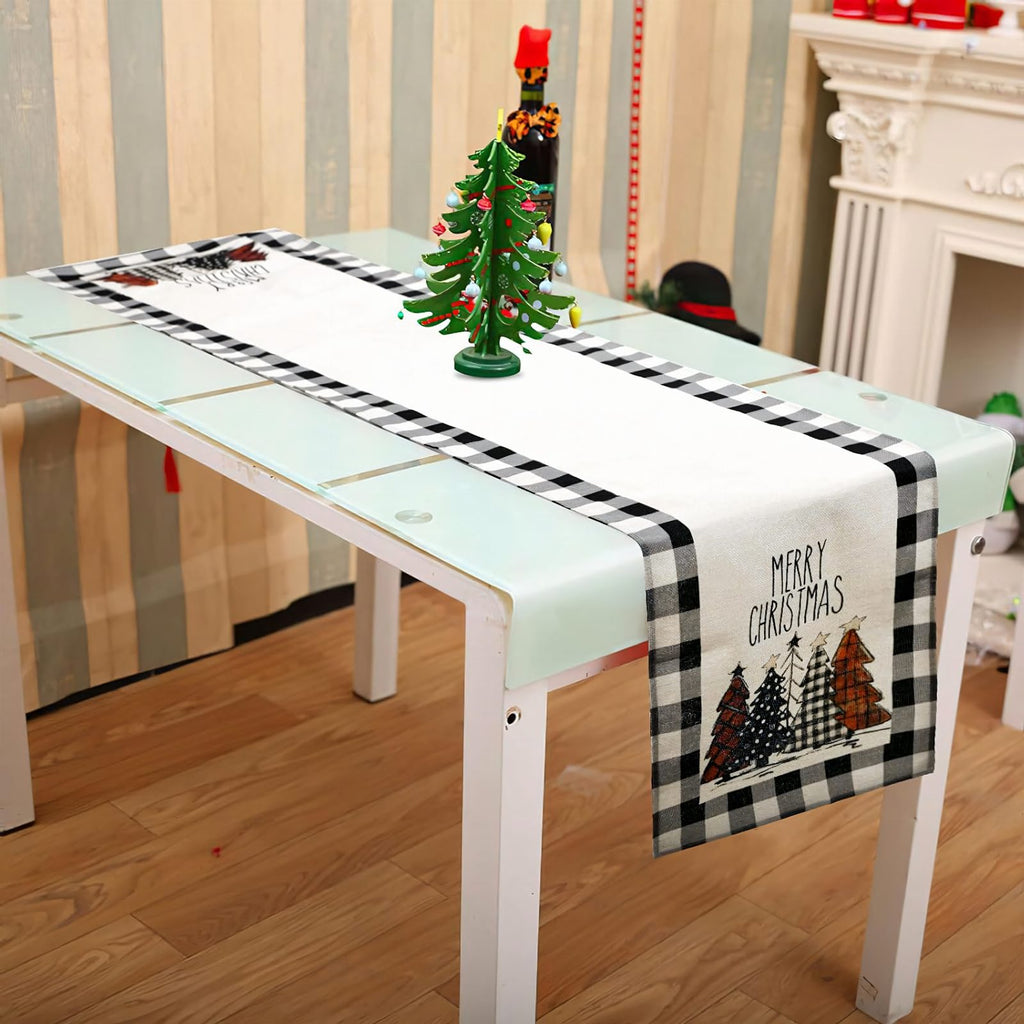 White Table Runner for Christmas Decoration 33x183 cm