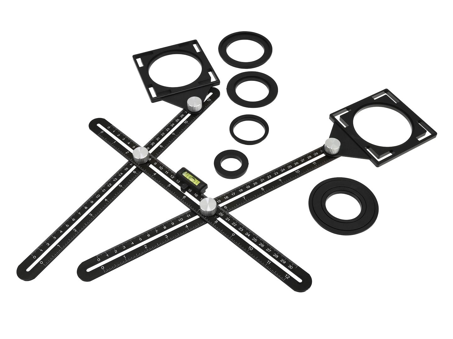 Double-head folding ruler for plate holes
