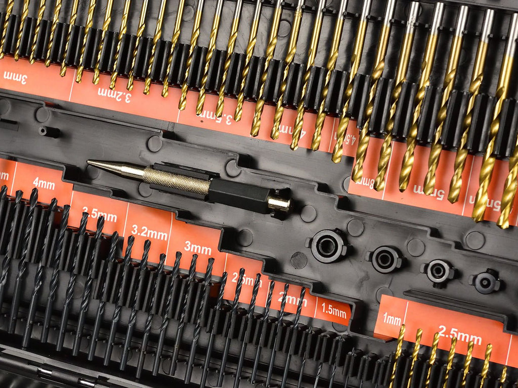 246 pcs set of drills, sockets, bits and hole saws