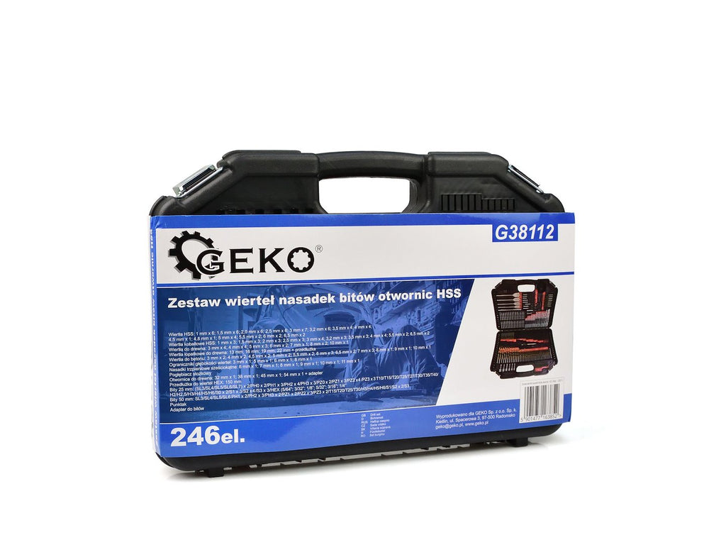 246 pcs set of drills, sockets, bits and hole saws