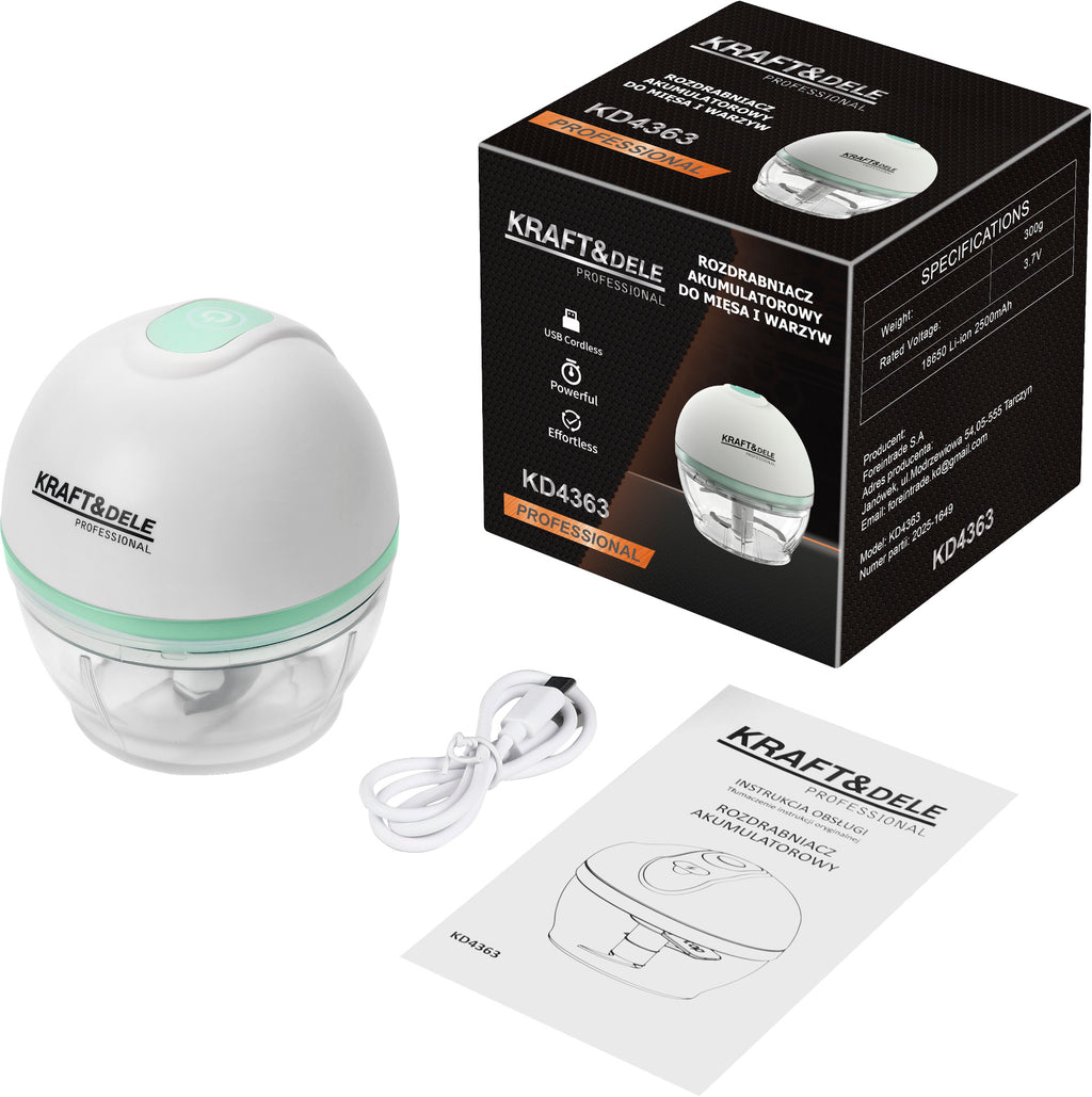 Cordless meat and vegetable chopper 150ml KD4363