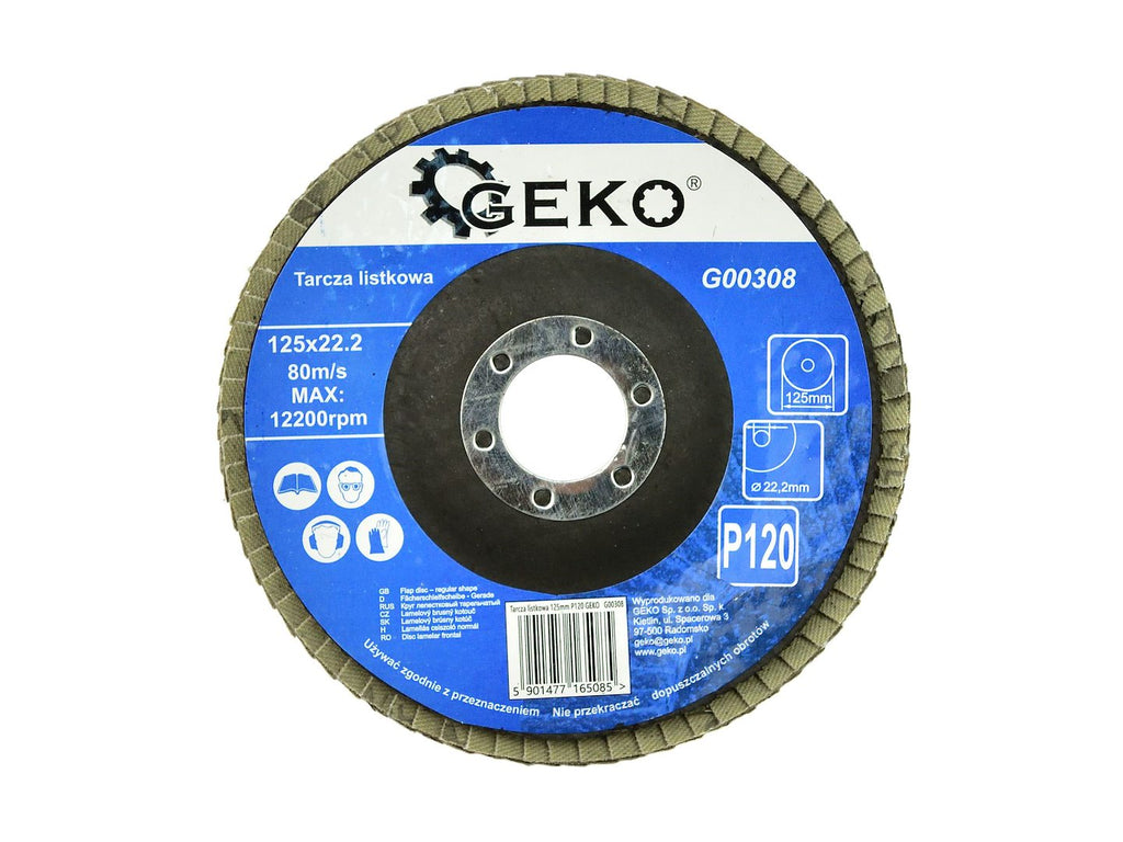 Aluminium Oxide Flap Disc 125 mm Grit 120 – Pack of 10