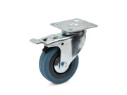 PR caster wheel with swivel plate and top brake 75mm