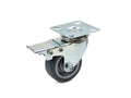 Caster wheel, swivel plate with top brake, 50 mm