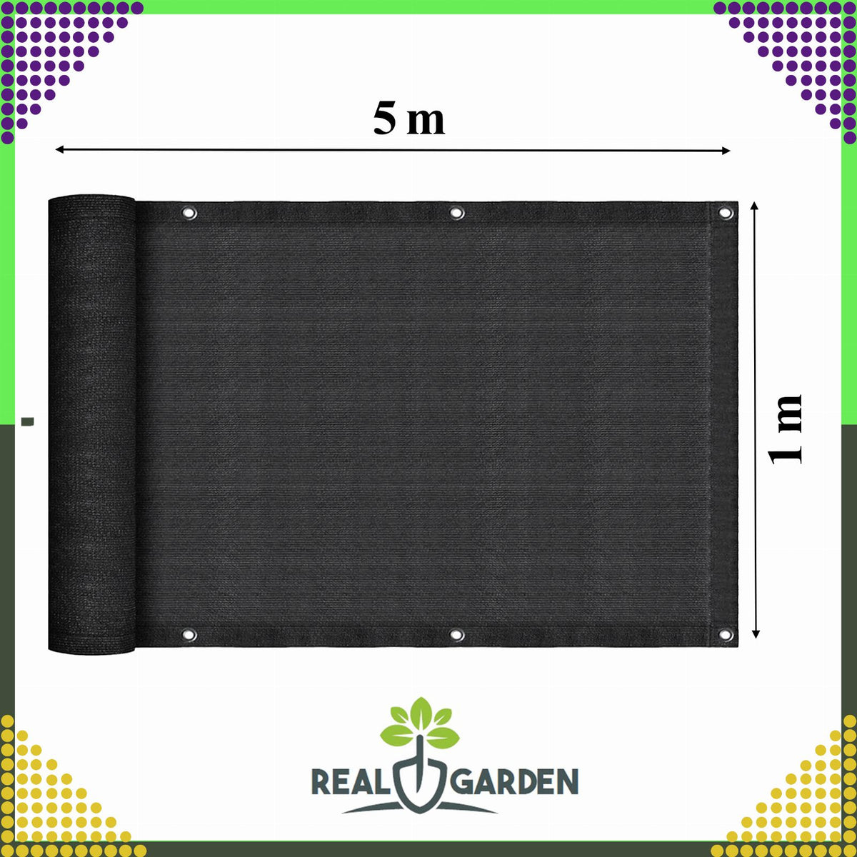 Rõdu- ja terrassiprivaatsusvõrk 1 × 5 m UV-kaitsega 95% RC-K-930