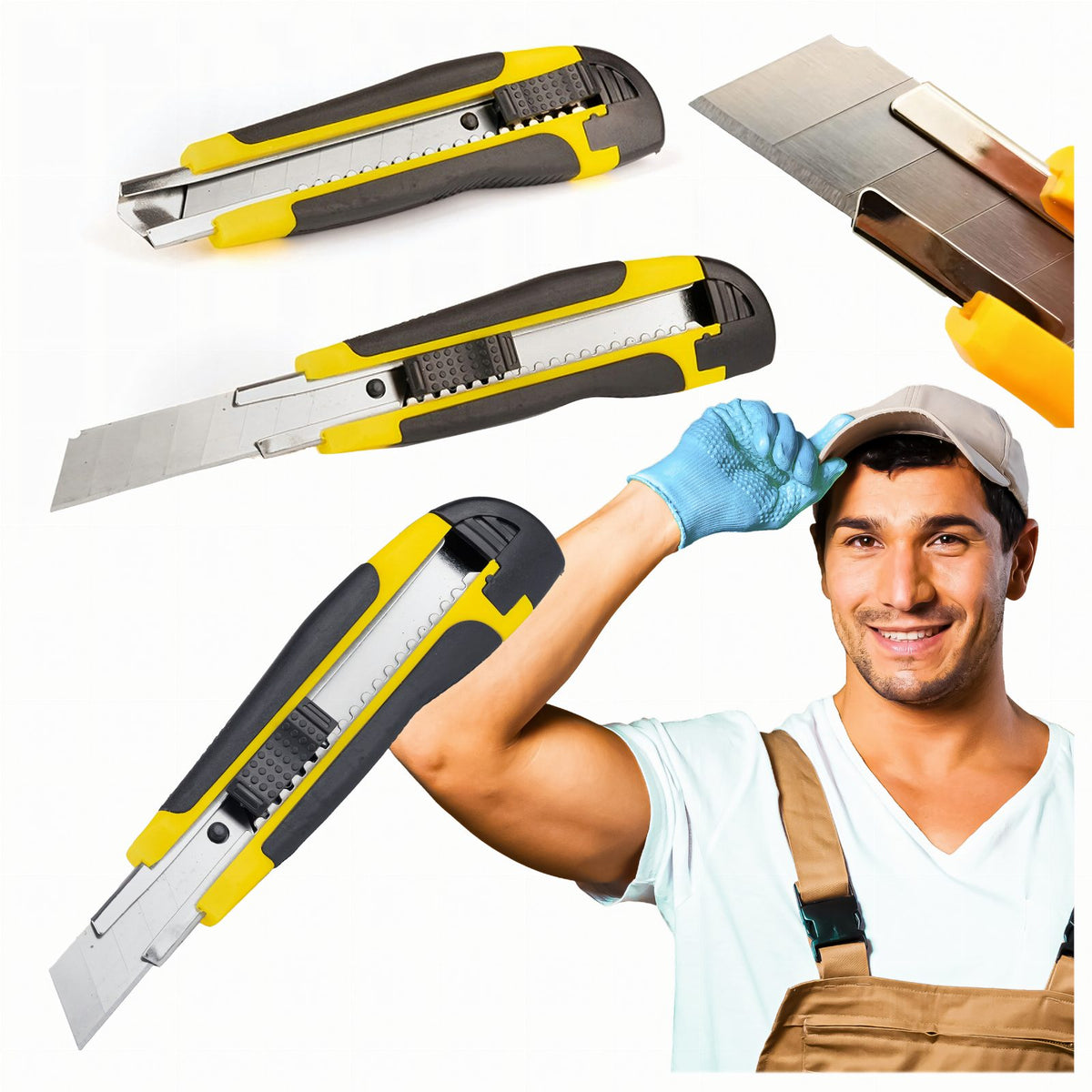 Universal Wallpaper Utility Knife with 18mm Snap-Off Blade