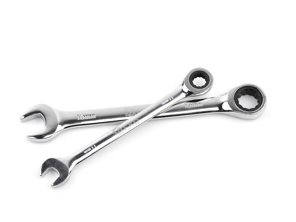 12 pcs spanners with double-sided ratchet 8-19 mm