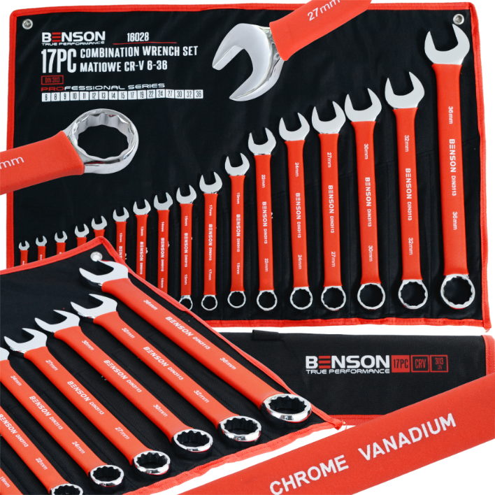 Benson by Blac 17-osaline kummist silmusvõtmete komplekt, suurused 6-36