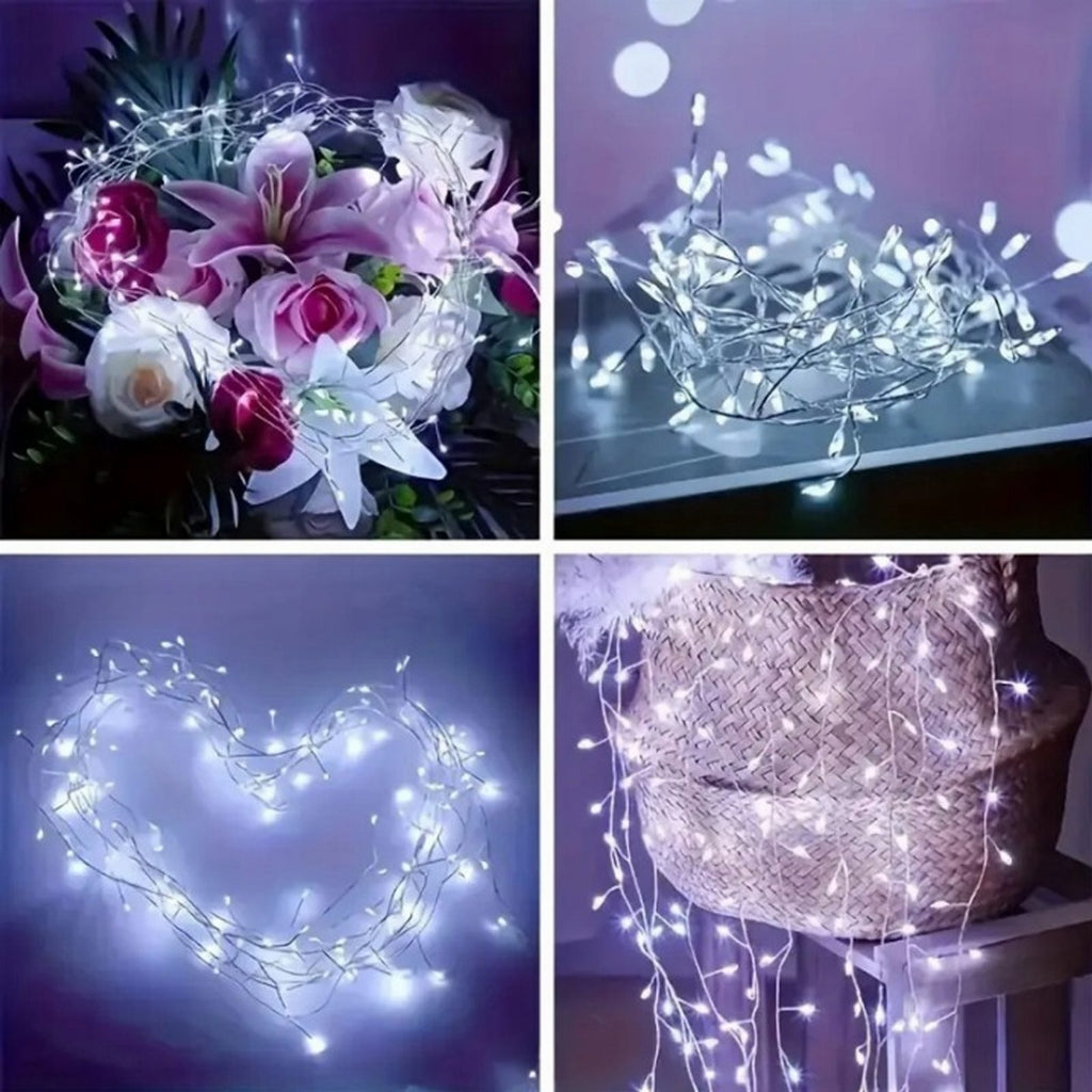 300 LED String Light Garland 9m White Cool with 8 Functions Remote USB