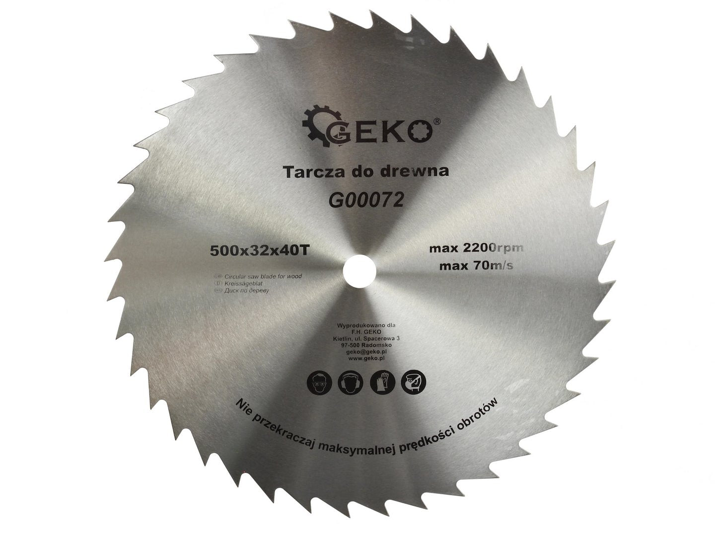 GEKO Circular Saw Blade for Wood, 500 mm × 32 mm, 40T