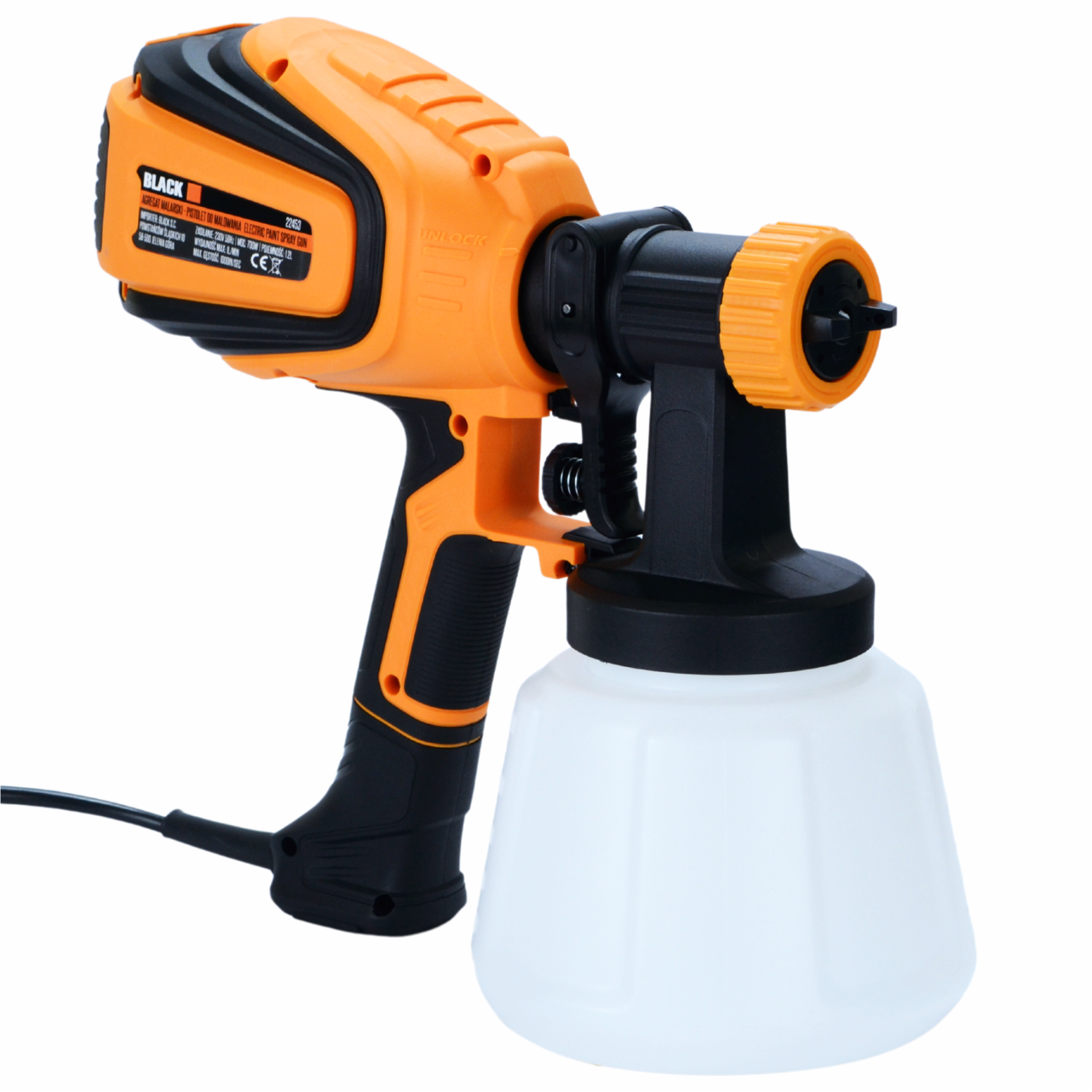 700W seinavärviprits koos 4 düüsi, suur komplekt, Black