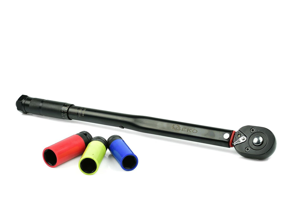 1/2" Torque Wrench 28 - 210 Nm + Socket Set Black HD