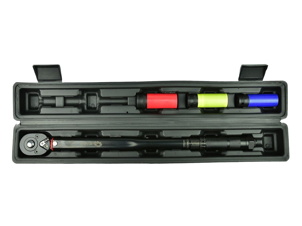 1/2" Torque Wrench 28 - 210 Nm + Socket Set Black HD