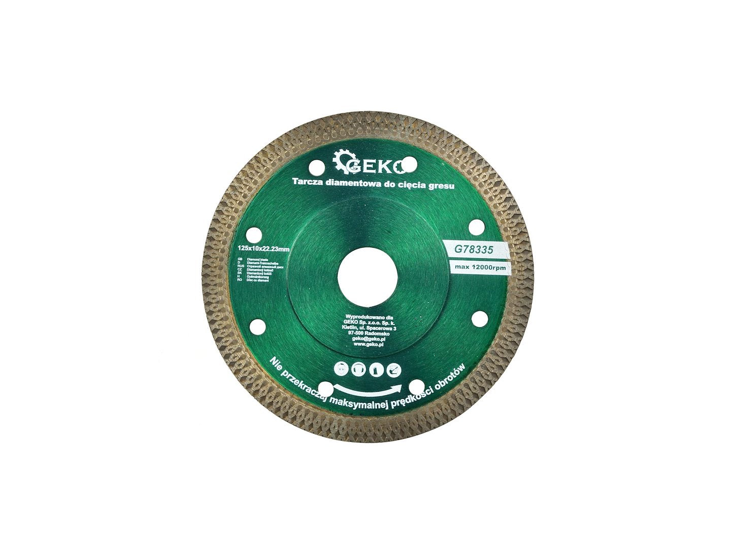 Diamond blade 125x10x22.23 mm for tiles