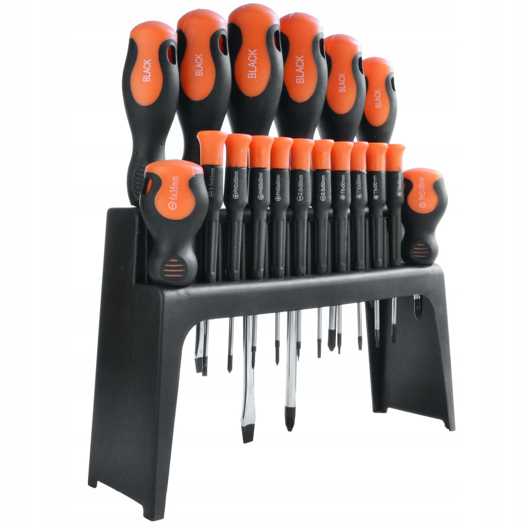 18-Piece Magnetic Screwdriver Set with Stand, Flat and Phillips Heads