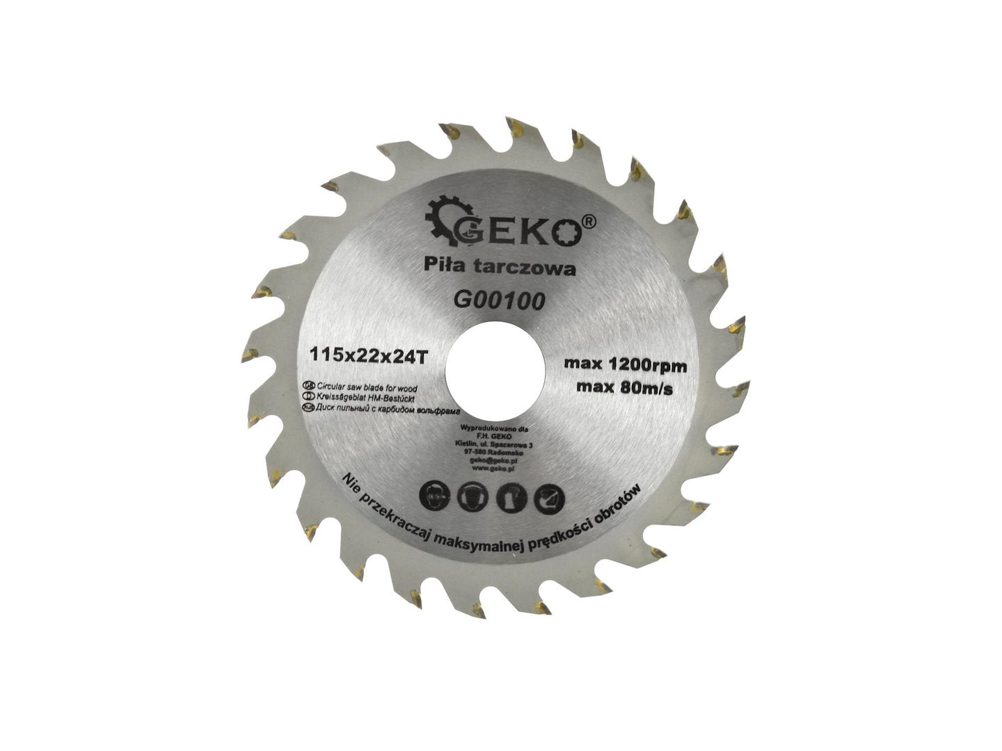 TCT Circular Saw Blade for Wood 115 mm x 22 mm, 24T